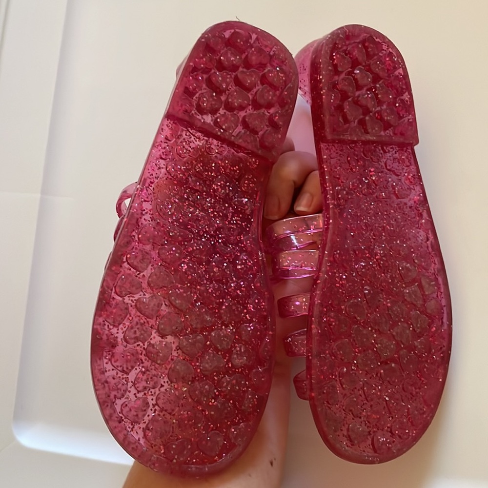 Children’s Place Pink Sparkle Jellies Sz 13 - Picture 3 of 4